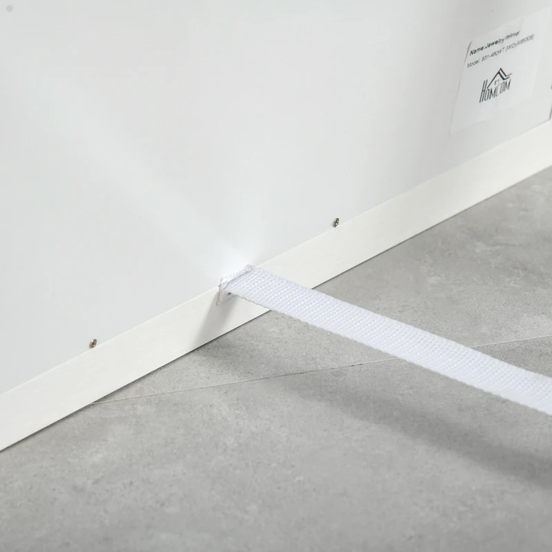 HOMCOM 58" x 20" Full Length Mirror with Frame, Floor Standing Mirror, Rectangular Full Body Mirror for Bedroom, Living Room, White