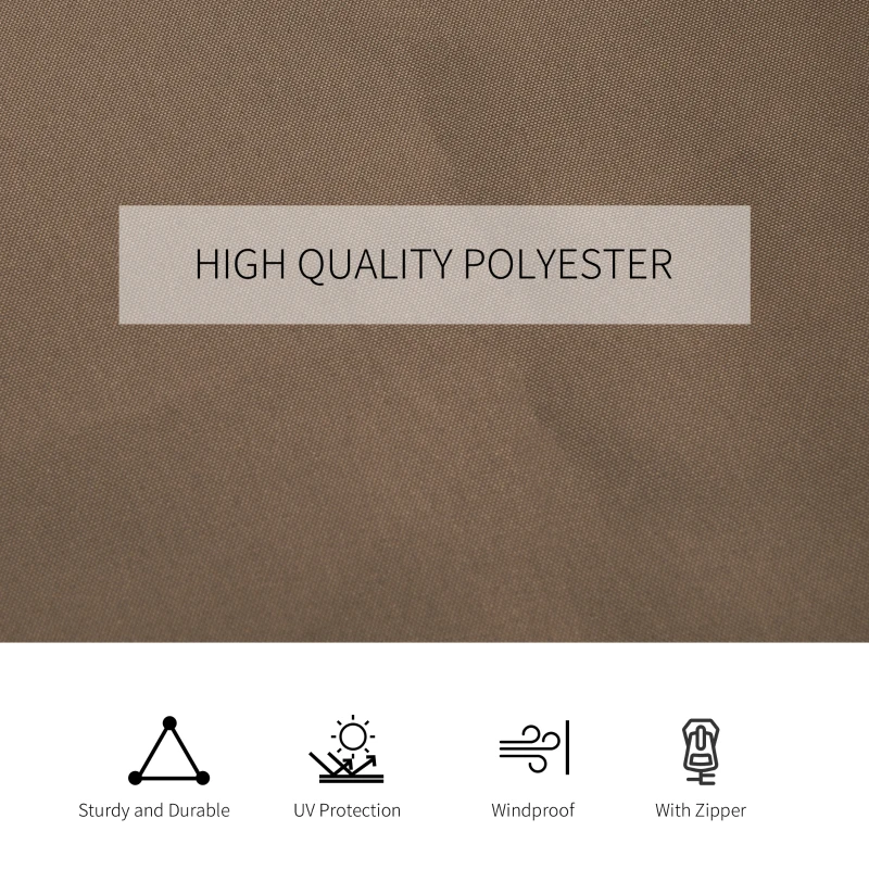 Outsunny 10' x 12' Universal Gazebo Sidewall Set with 4 Panels, Hooks, C-Rings Included for Pergolas & Cabanas, Brown