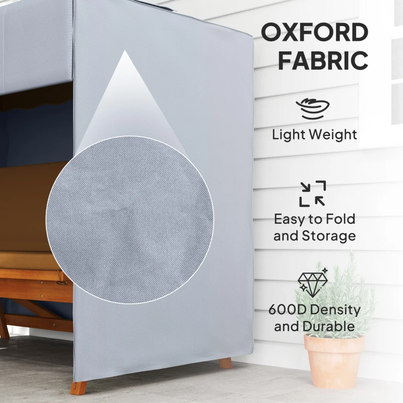 Outsunny Outdoor Patio Hammock Porch Swing Cover with UV, Water, & Dust Fighting Material, 81" x 49" x 65", Dark Gray