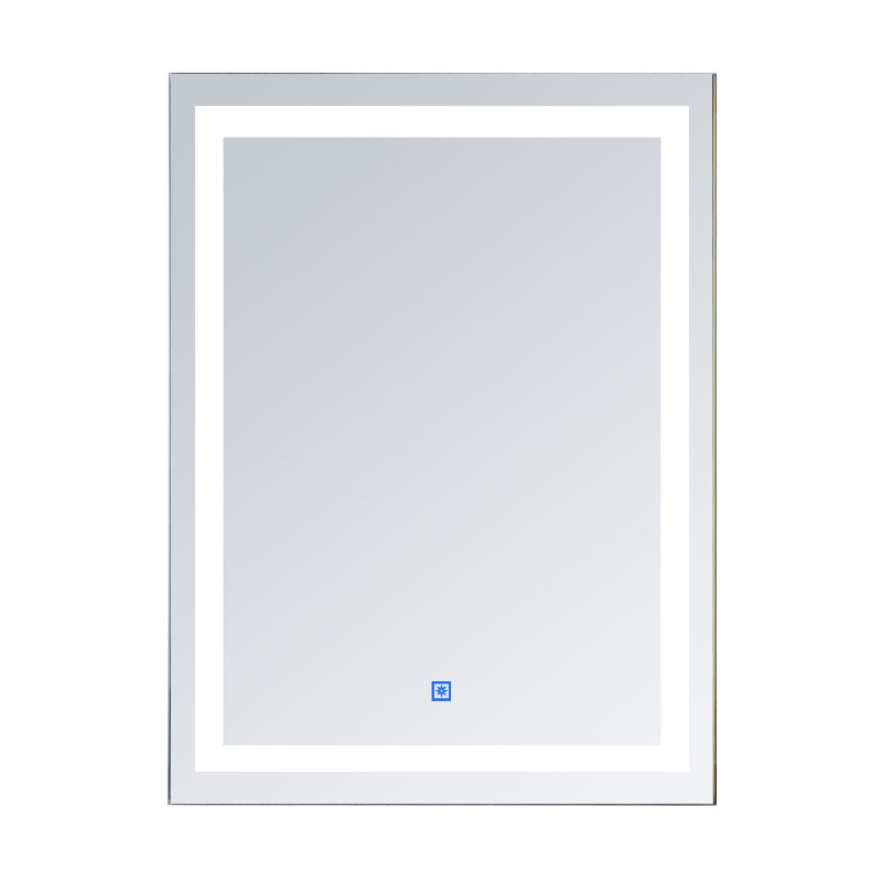 HOMCOM 28 x 36 Inch LED Bathroom Mirror Wall Mounted Vanity Lighted Illuminated Mirror with with Touch Switch, Vertical Outline LEDs
