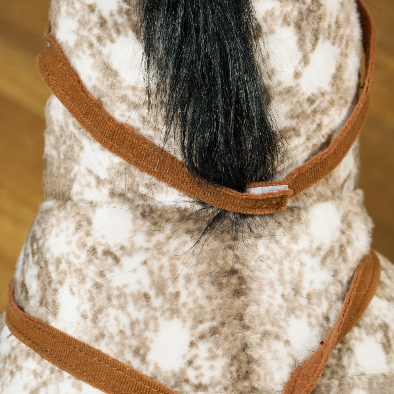 Qaba Kids Ride on Horse with Neighing Sound, Saddle for Ages 3-8