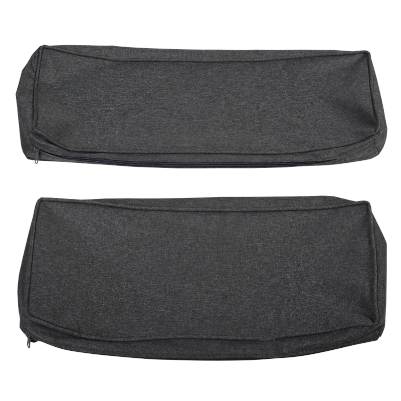 Outsunny 14pcs Sofa Cushion Cover Set Outdoor Patio Rattan Sofa Cushion Polyester Cover Replacement No Cushion Padding Included 6 Seat Cushion Cover & 8 Back Cushion Cover, Grey