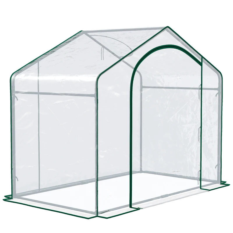 Outsunny 6 x 3.3 x 5.5ft Portable Garden Greenhouse Mini Flower Plant Growing Tent Outdoor Warm House Transparent PVC Tunnel Shed