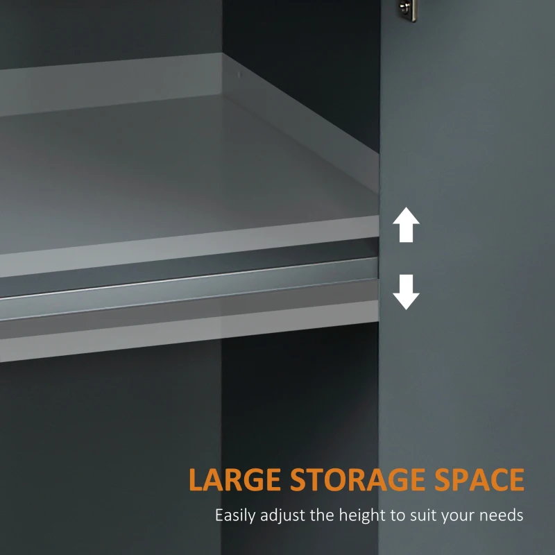 HOMCOM Sideboard Buffet Cabinet, Kitchen Cabinet, Coffee Bar Cabinet with 2 Drawers and Double Door Cupboard for Living Room, Entryway, Dark Gray