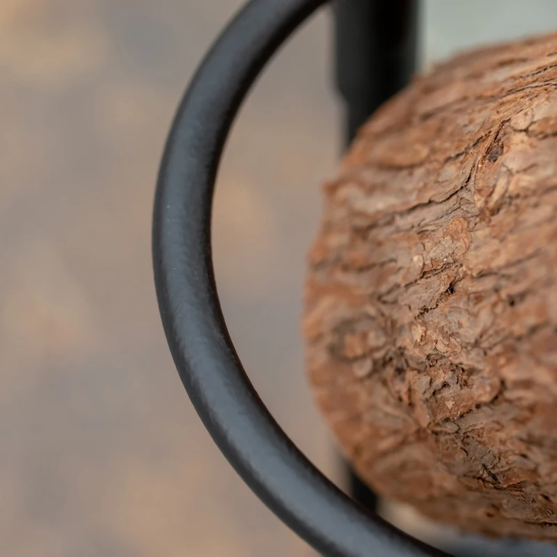 Outsunny Firewood Kindling Splitter Stand with Hand Guard, Wood Splitter, Carbon Steel Manual Wood Cracker, Log Wedge Cutter, Single Blade, Black, 8.75" Dia x 12.25" H