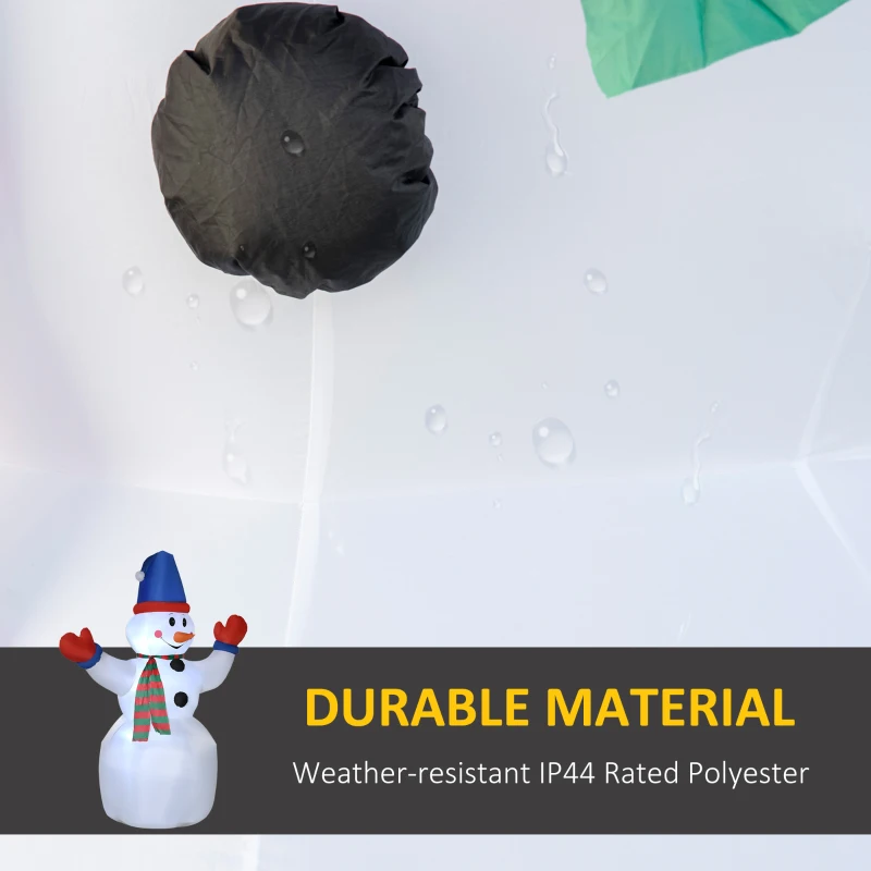 Outsunny 8ft Inflatable Christmas Snowman with Blue Hat and Red Gloves, Blow-Up Outdoor LED Yard Display for Lawn Garden Party