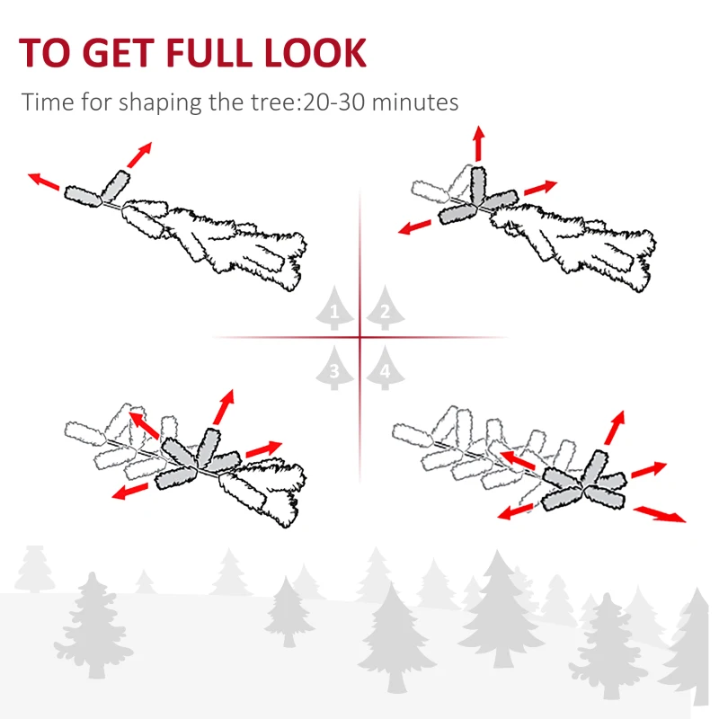 HOMCOM 7.5ft Pre-Lit Snow-Flocked Slim Douglas Fir Artificial Christmas Tree with Realistic Branches, 350 LED Lights and 641 Tips