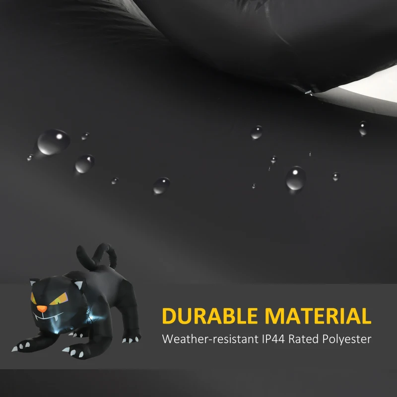 HOMCOM 6.2' Inflatable Halloween Black Cat, Blow Up Outdoor LED Yard Display, Waterproof