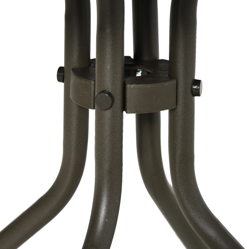 Outsunny 3PCs Gliding Rocking Chair & Bistro Tea Table Set, Cream White