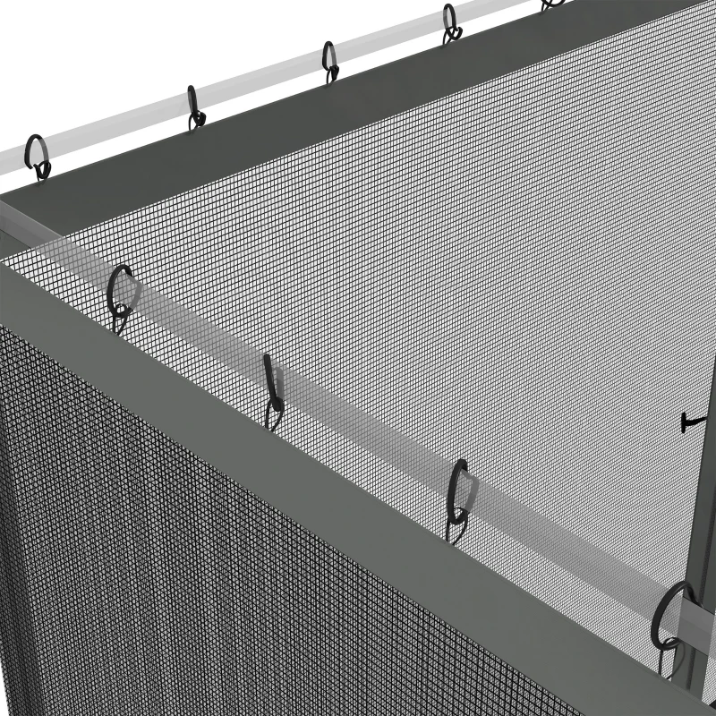 Outsunny Replacement Mosquito Netting for Gazebo 12' x 12' Black Screen Walls for Canopy with Zippers