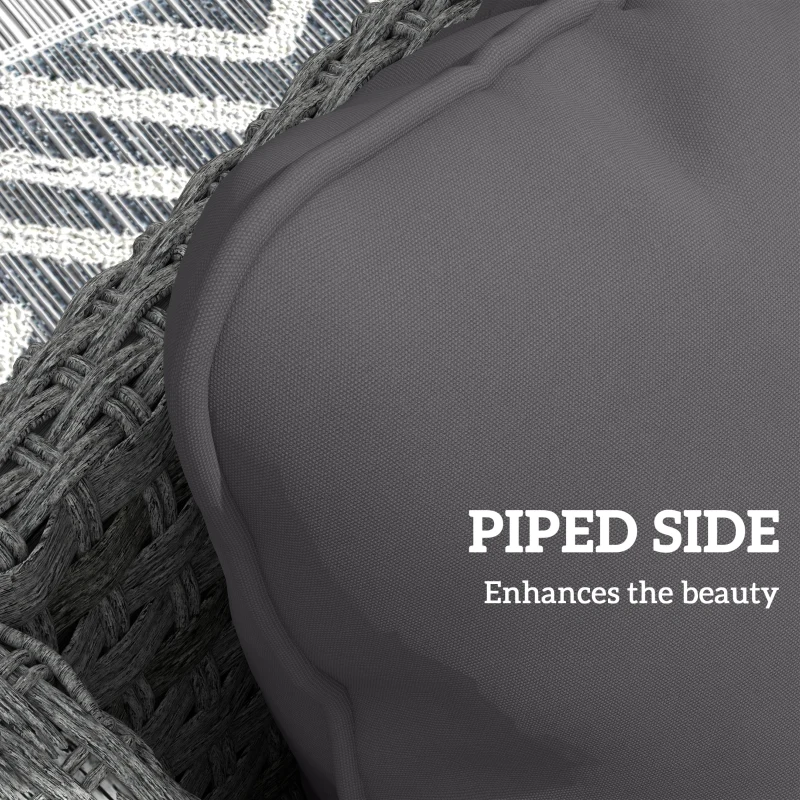 Outsunny Seat Cushion Back Pillows Replacement Set of 2, Patio Chair Cushions Set for Indoor Outdoor, Dark Grey