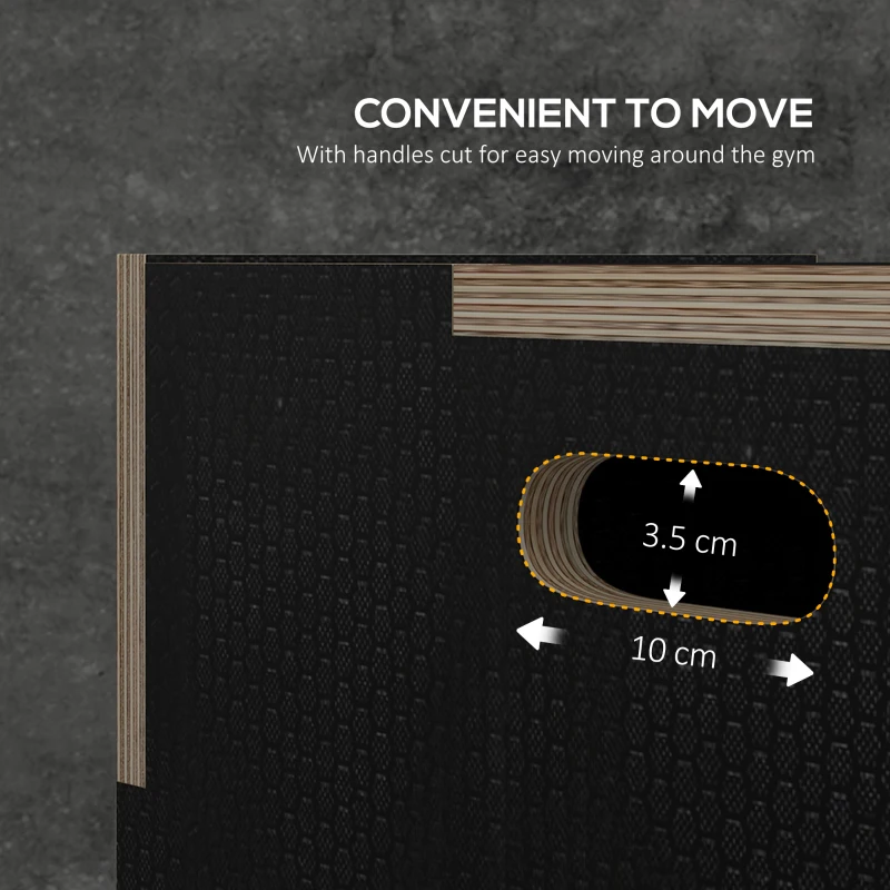 Soozier 24/20/16 In Wooden Plyometric Jump Box with Handle Openings for Home Gym Workout Training