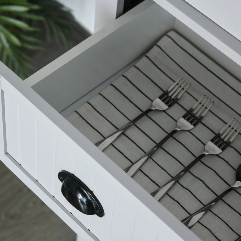 HOMCOM 72" Traditional Kitchen Pantry Cabinet, Freestanding Tall Storage Cabinet with 4 Doors, Drawer and 3 Adjustable Shelves for Dining Room, Gray