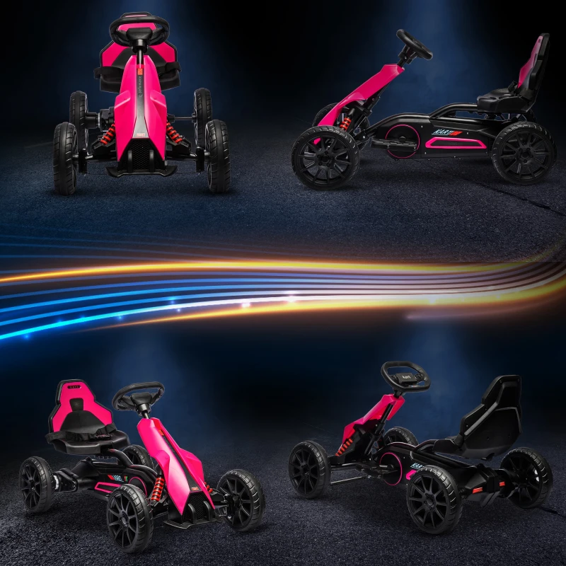 Aosom 12V Electric Go Kart for Kids w/ Adjustable Speed, Pink
