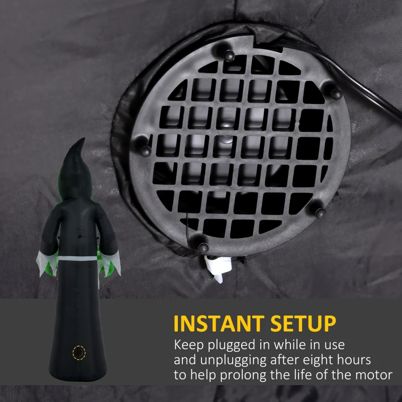 HOMCOM 8ft Inflatable Halloween Mirror Face Ghost, Blow Up LED Display for Garden Indoor Outdoor