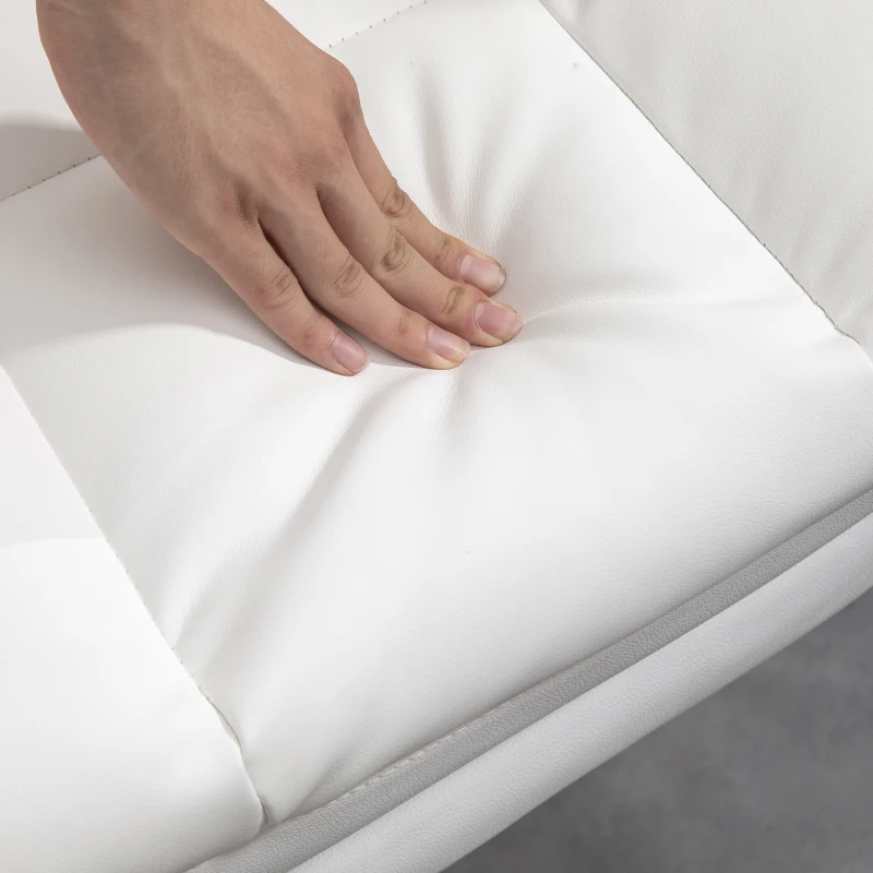 HOMCOM Executive Office Chair with Footrest and Lumbar Support, PU Leather Desk Chair, Ergonomic, Reclining and Swivel, White