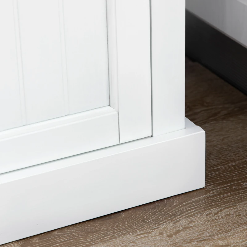 HOMCOM 72" Kitchen Cabinet, Kitchen Pantry Cabinet with 4 Doors, 2 Adjustable Shelves and Drawer, Distressed White