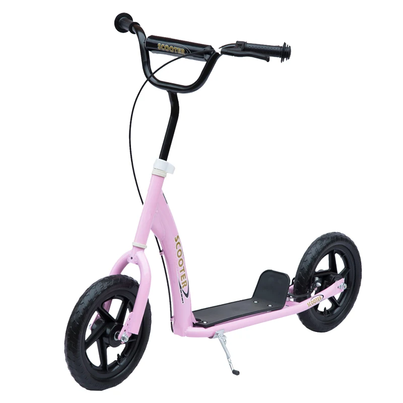 HOMCOM Kids Scooter Street Bike Bicycle for Teens Ride on Toy w/ 12" EVA Tyres for 5-12 Year Old Pink
