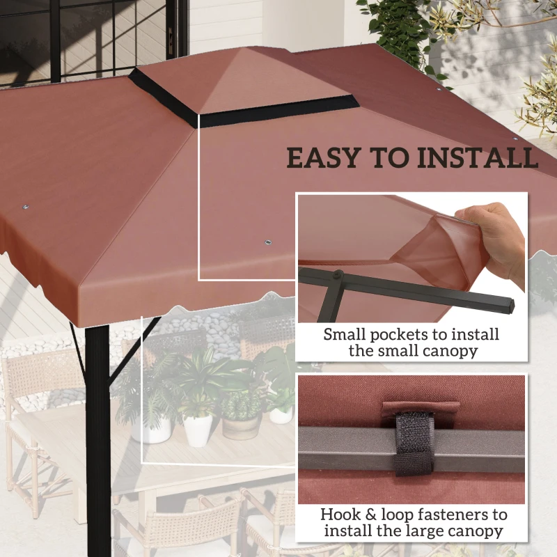 Outsunny Model 84C-051 or 84C-269 10' x 10' Gazebo Replacement Canopy, Coffee