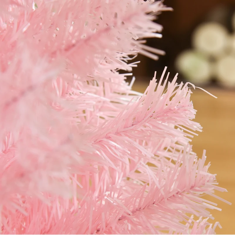 HOMCOM 4FT Artificial Christmas Tree Holiday Xmas Holiday Pencil Tree Decoration with Automatic Open for Home Party, Pink
