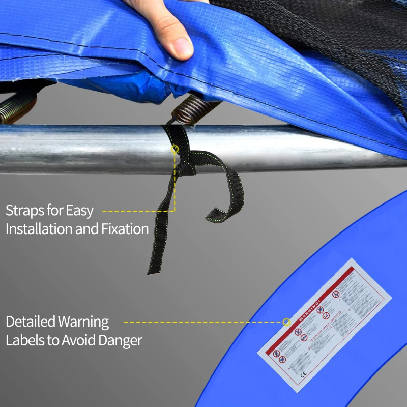HOMCOM 12ft Trampoline Spring Cover, Plastic Trampoline Replacement Pad Gym Bounce Jump Cover EPE Foam Safety Guard Padding Outdoor, Blue
