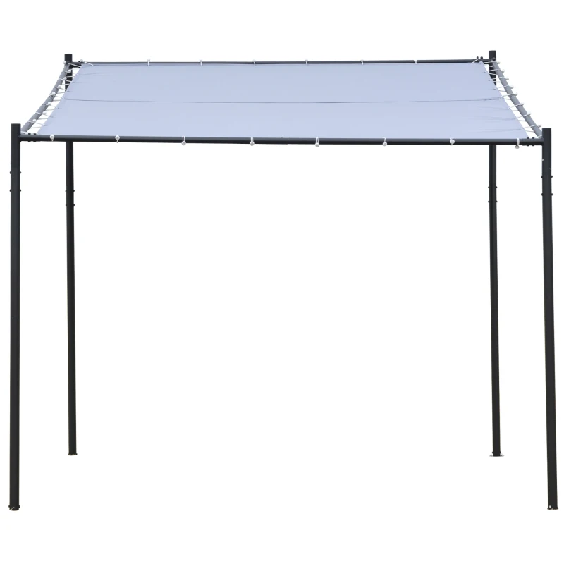 Outsunny 9' x 10' Outdoor Pergola with Canopy, Patio Sun Shade Shelter Grill Gazebo, for Garden, Backyard, Lawn, Poolside, Gray