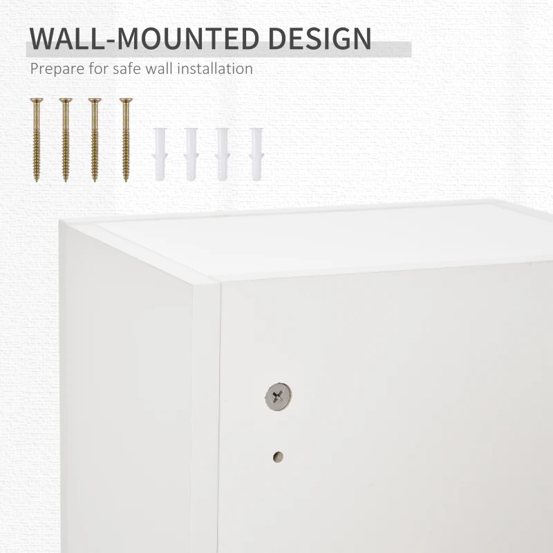 kleankin Wall Mount Medicine Cabinet, 5-tier Lockable Bathroom Cabinet with 2 Keys and Adjustable Shelves, White