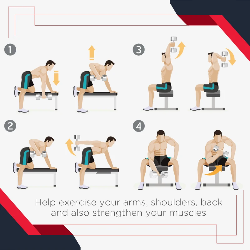 Soozier Rubber Dumbbells Weight Set, Total 50lbs, 25lbs Each, Dumbbell Hand Weight for Body Fitness Training for Home Office Gym, Black