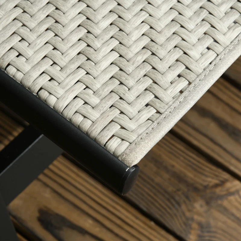 Outsunny Outdoor Chaise Lounge Chair, Waterproof Rattan Wicker Pool Furniture with 5-Position Reclining Adjustable Backrest & Wheels for Beach, Tanning, Poolside, Patio, Mixed Gray