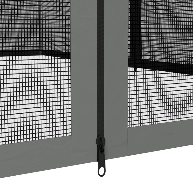 Outsunny Replacement Mosquito Netting for Gazebo 10' x 13' Black Screen Walls for Canopy with Zippers