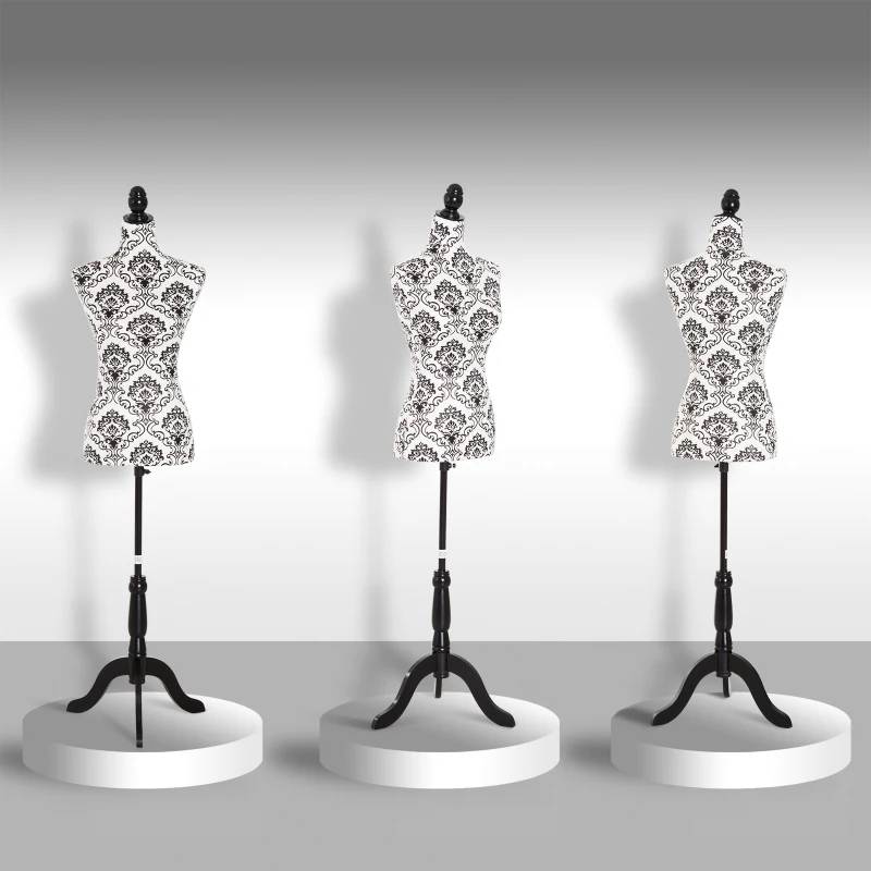 HOMCOM Adjustable Female Dress Form Fashion Mannequin Torso Clothes Display Dressmaker Stand with Base