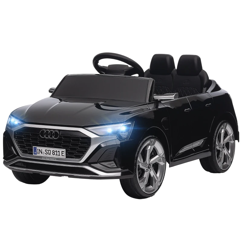 Qaba 12V Battery Powered Kids Electric Car, Audi Q8 etron Sportback Licensed Ride on Car w/ Remote Control, Black