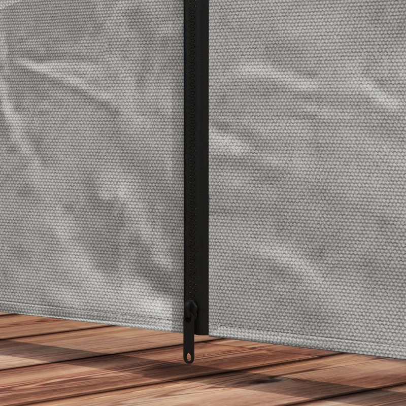 Outsunny Pergola Gazebo Curtains for 10' x 10' Pergola, 4 Pack Side Panels Replacement with Large Windows and Zipped Doors