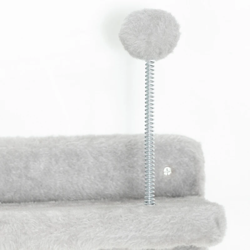 PawHut 4PCs Cat Wall Shelves with Steps, Scratching Posts, Ladder, Platforms, Toy Balls