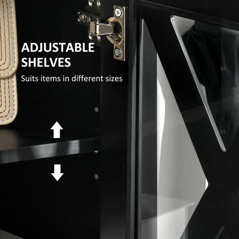 HOMCOM Sideboard Buffet Cabinet, Coffee Bar Cabinet with Storage Drawers and Glass Door for Kitchen, Living Room, Entryway, Black