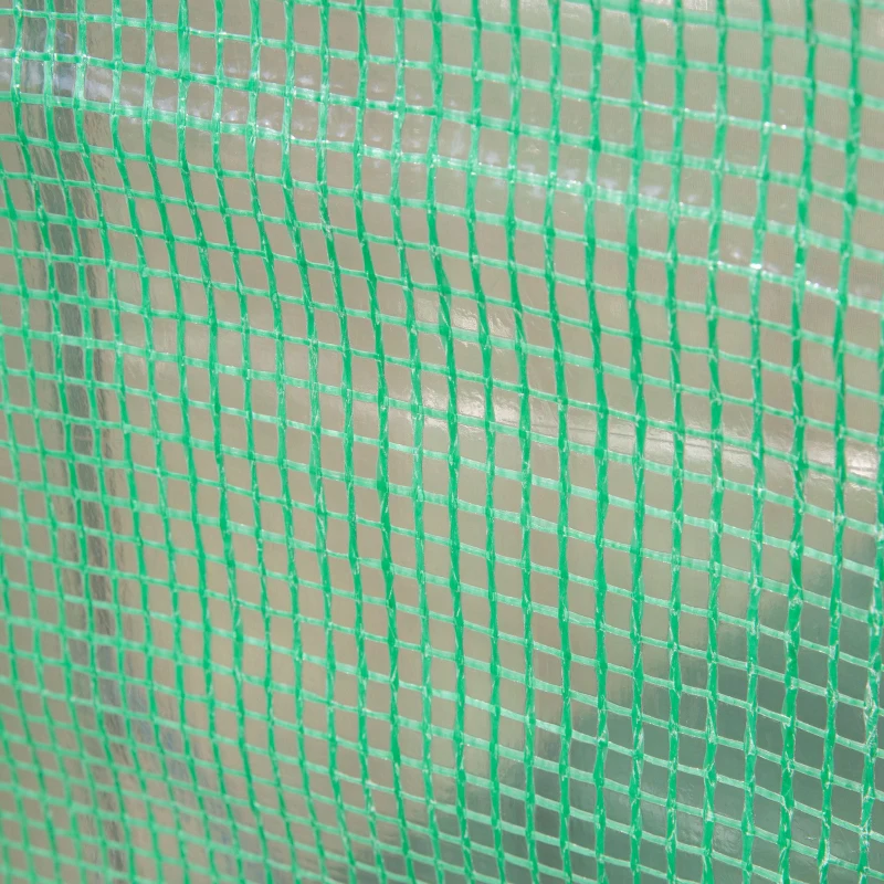 Outsunny 10' x 3' x 7' Walk-in Lean-to Greenhouse, Steel, 4 Zipper Roll-up Windows & 2 Doors, UV Protecting PE Cover for Growing Flowers, Vegetables, Tropical Plants, Saplings, Succulents, Green