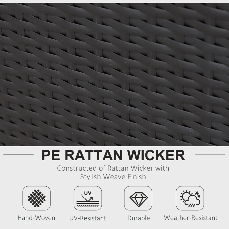 Outdoor Wicker Sectional Sofa Set - Cushioned Patio Set with Quarter Round Coffee Table