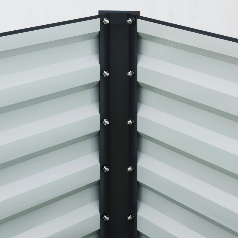 Outsunny 8 x 2.6 x 1.5ft Galvanized Raised Garden Bed, Reinforced Outdoor Planter Box with Open Bottom, Dark Grey