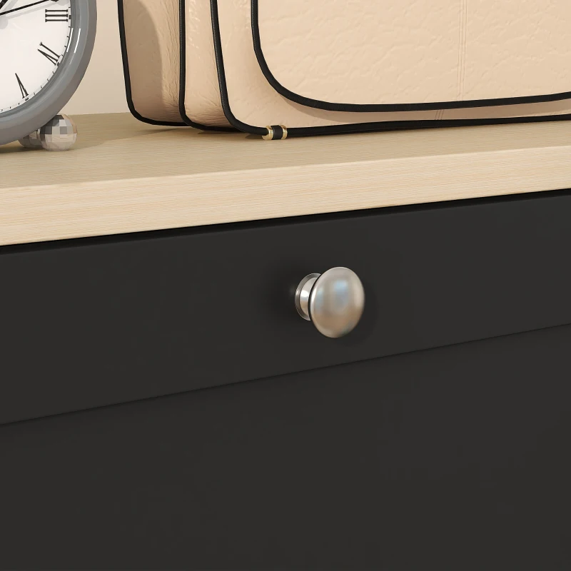 HOMCOM Modern Shoe Storage Cabinet with 3 Flip Drawers and Adjustable Shelves for 12-18 Pairs of Shoes, Black