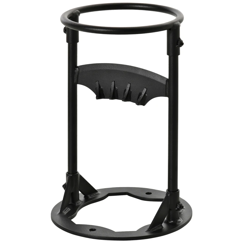 Outsunny Firewood Kindling Splitter Stand with Hand Guard, Wood Splitter, Carbon Steel Manual Wood Cracker, Log Wedge Cutter, Single Blade, Black, 8.75" Dia x 12.25" H