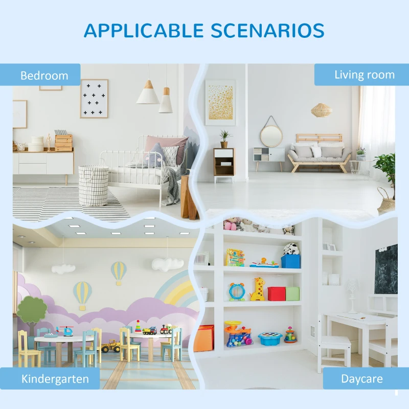 Qaba Kids Dress Up Storage, Multifunctional Kids Wardrobe Closet Hanging Rack Built for Kids Bedroom Storage, Featuring Bins, Cabinets, Top Shelf, and Drop-In Shelves, Blue