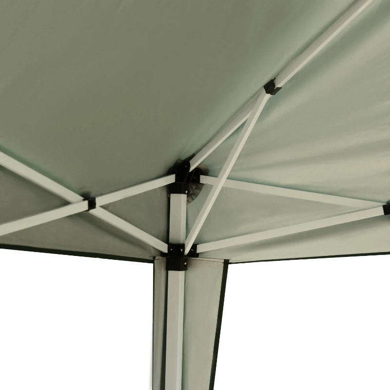 Outsunny 10 x 10ft Folding Pop Up Tent Outdoor Gazebo Canopy with Carrying Bag, Dark Green