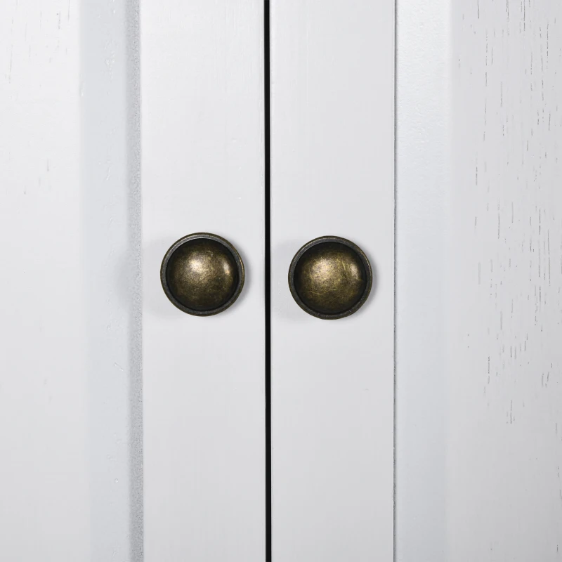 HOMCOM 72.5" Kitchen Cabinet, Pantry Storage Cabinet with 4 Doors, Adjustable Shelves for Dining Room, Distressed White