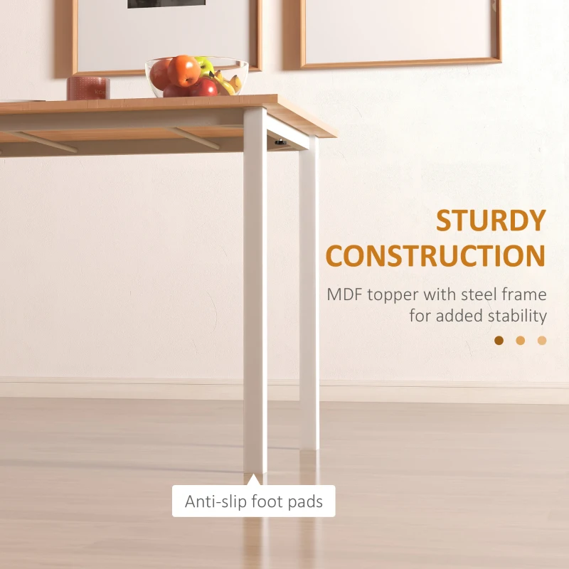 HOMCOM Extending Kitchen Table For Six, Expandable Dining Table for Small Spaces, Folding Dining Table, Natural