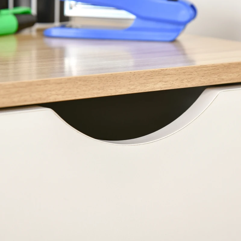 HOMCOM 3-Drawer Storage Cabinet with Wheels for Home Office, White