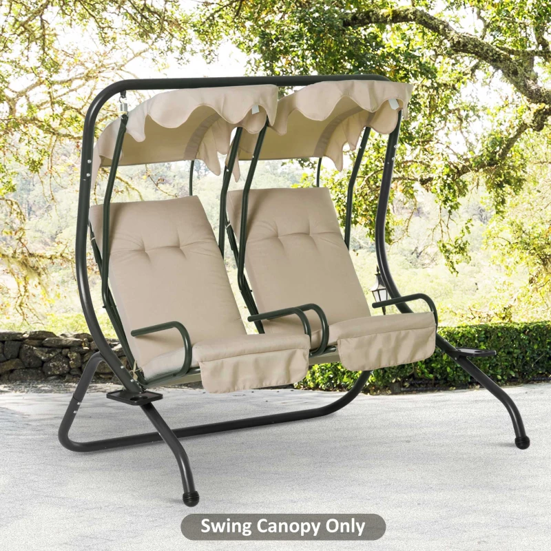 Outsunny 84A-052 Series 2-Seater Swing Canopy Replacement Top Cover, Beige