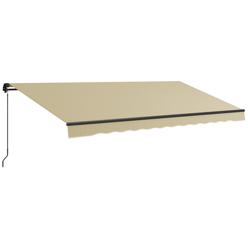 Outsunny 16' x 10' Retractable Awning, 280gsm UV Resistant Sunshade Shelter for Deck, Balcony, Yard, Beige