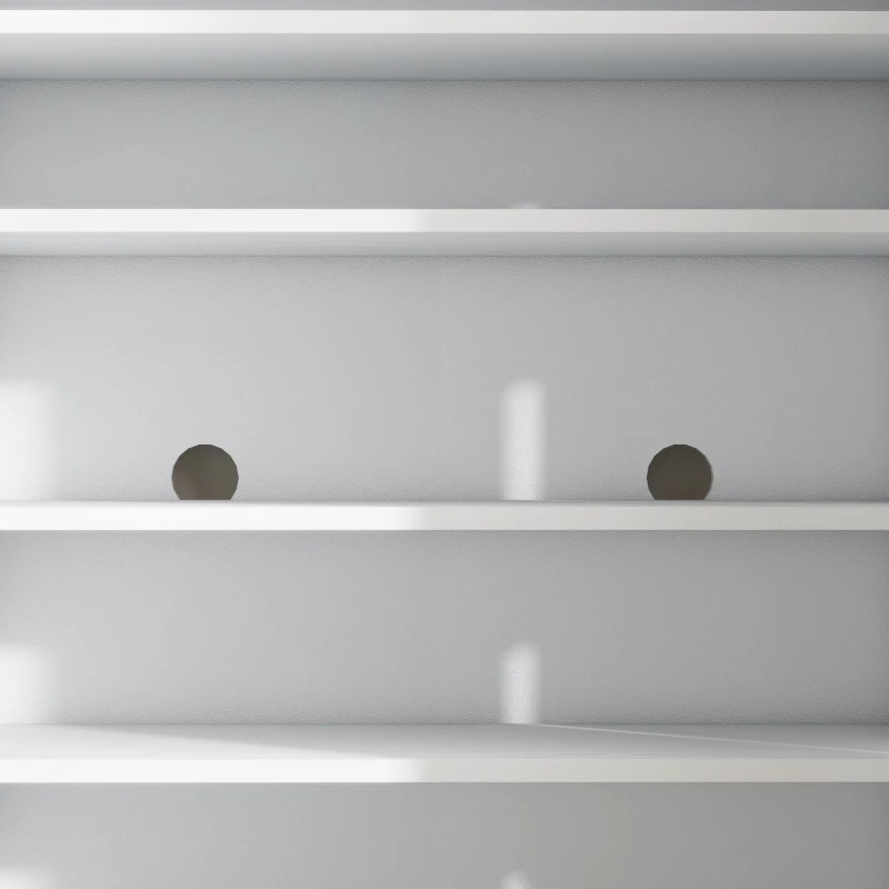 HOMCOM Shoe Storage Cabinet with Adjustable Shelves and Soft-Close Hinges, for 15-20 Pairs of Shoes, White