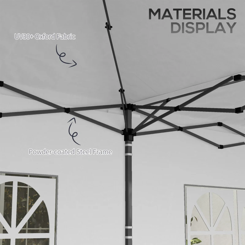 Outsunny 10' x 19' Pop Up Canopy Tent, Tents for Parties, with Carry Bag and Sand Bags, Height Adjustable