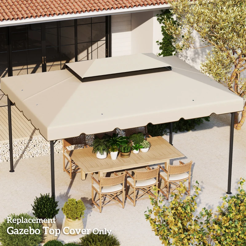 Outsunny Model 84C-101 or 84C-144 13' x 10' Gazebo Replacement Canopy, Gazebo Top with Double Vented Roof (TOP ONLY), White